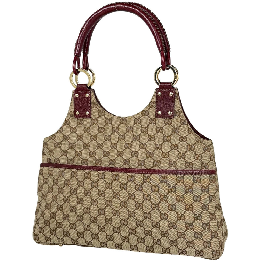 Gucci GG handbag tote bag One Shoulder Hobo canvas beige red
